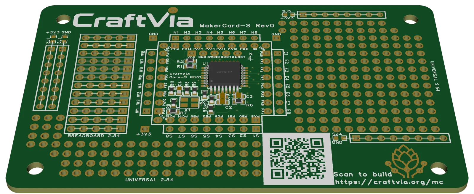 MakerCard-S board rendering